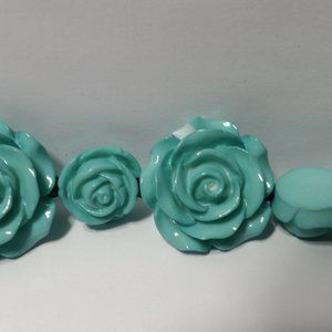 Jewelry Making Beads 11 Strands Roses Turquoise